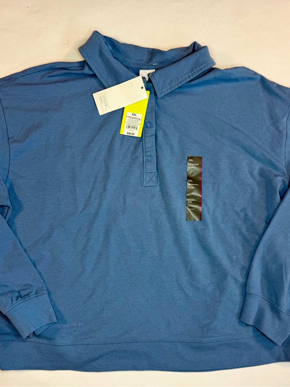 all in motion Men's Long-Sleeve Polo in Dusty Blue